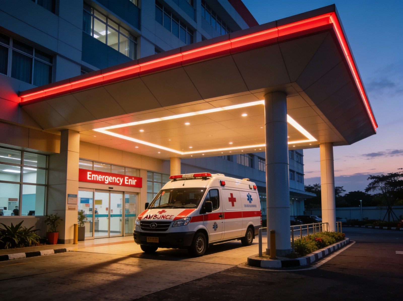Instalasi Gawat Darurat Klinik FN24 dengan car port ambulance